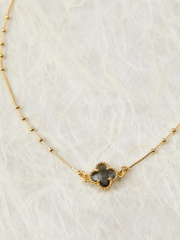 18K Gold Dainty Clover Charm Choker Necklace 18kgold Women Altar039d State Necklaces