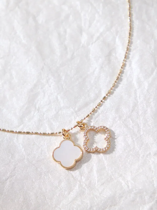 18K Gold Double Clover Necklace 18kgold Women Altar039d State Necklaces