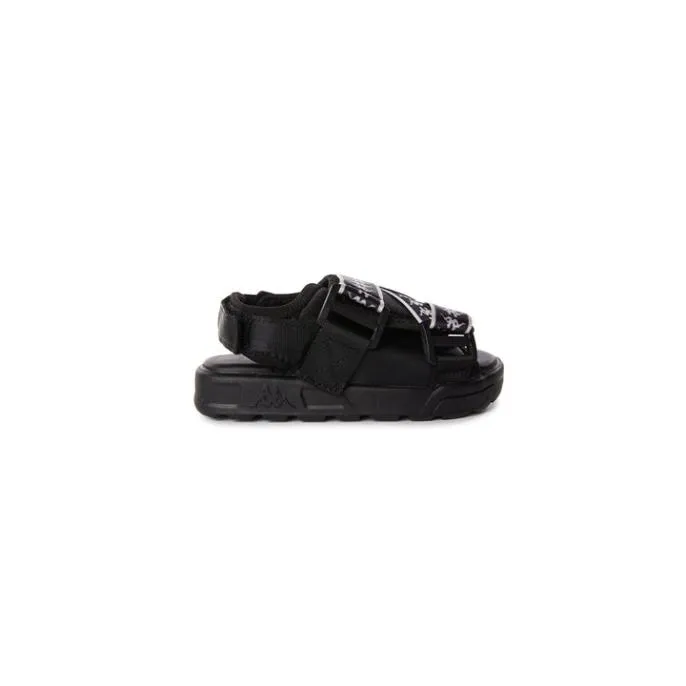 222 Banda Mitel 2 Toddlers Sandals 8211 Black White KidsFootwear Kappa Sandals