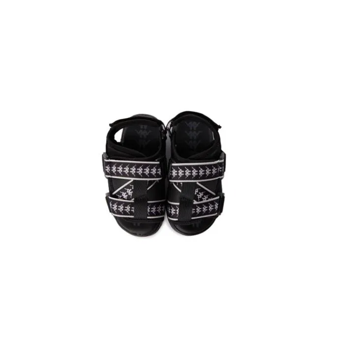 222 Banda Mitel 2 Toddlers Sandals 8211 Black White KidsFootwear Kappa Sandals