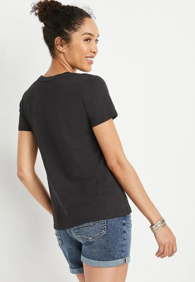 247 Dark Gray Front Knot Short Sleeve Top Women Maurices Tops