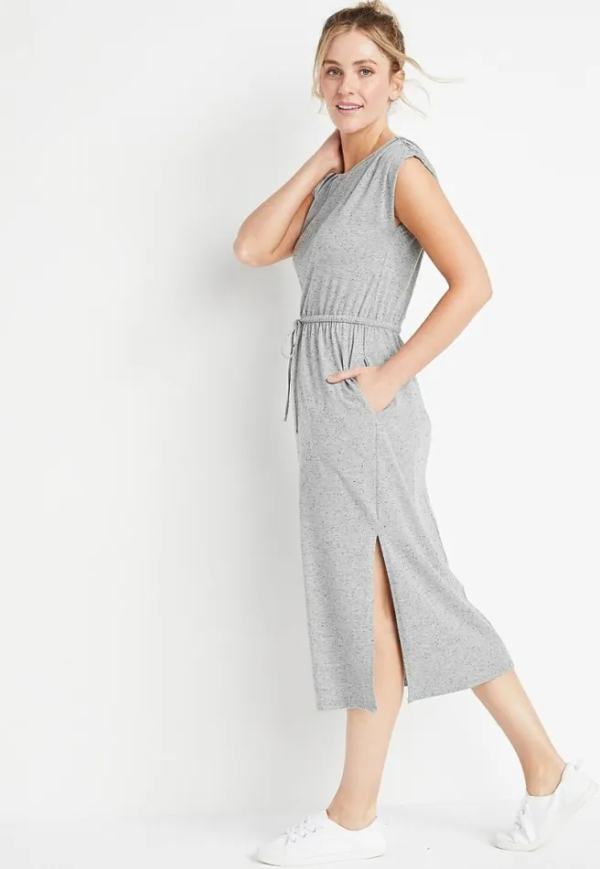 247 Gray Pocket Boyfriend Midi Dress Women Maurices Dresses and Jumpsuits