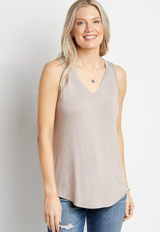 247 Solid VNeck Tank Top Women Maurices Tops