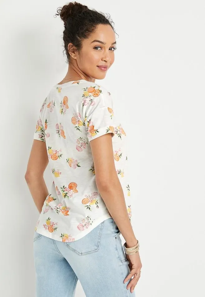 247 White Fruit Drop Shoulder Tee Women Maurices Tops