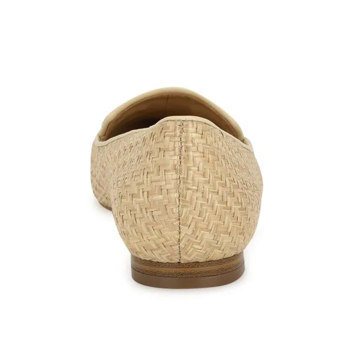 Abay Smoking Flats Natural Raffia Women Nine West Flats