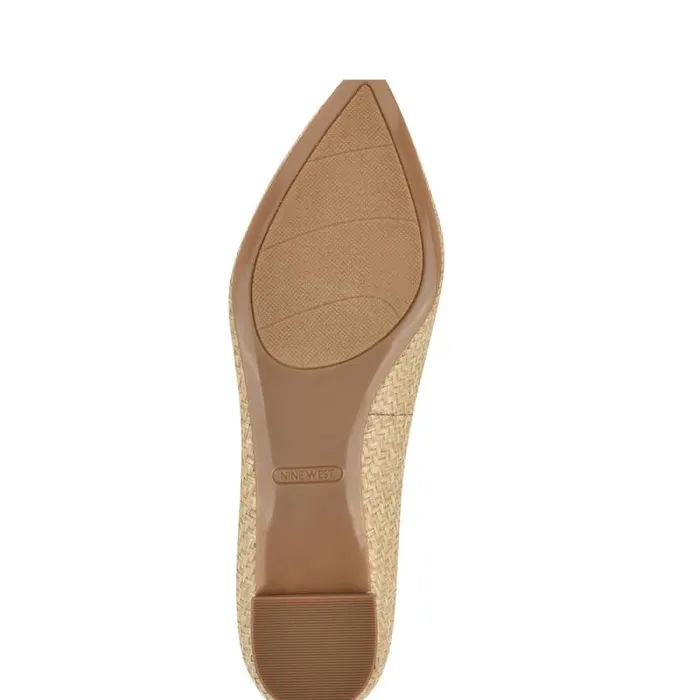 Abay Smoking Flats Natural Raffia Women Nine West Flats