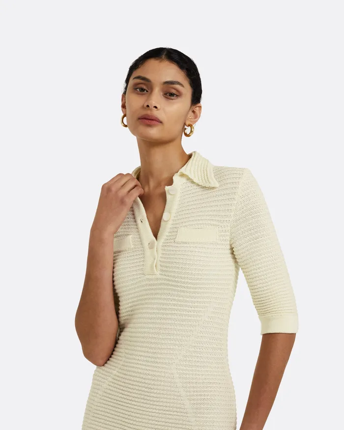 Akilah Ivory Crochet Dress Ivory Icons Safiyaa Women