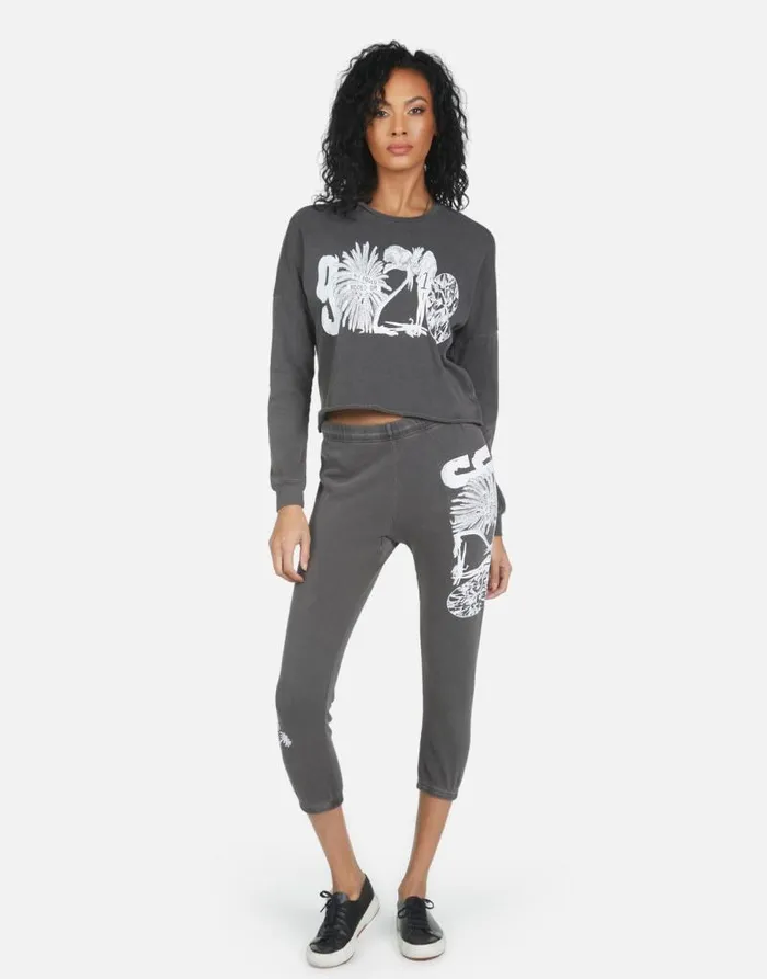 Alana 90210 Pigment Black Women Lauren Moshi Crop Sweatpants