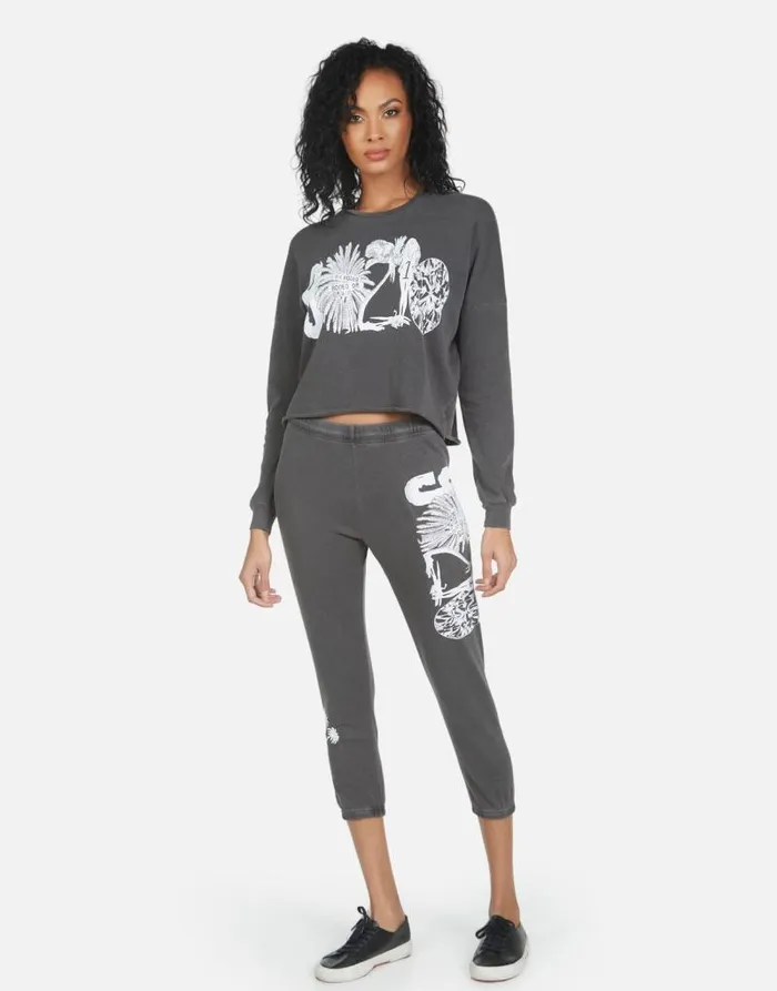 Alana 90210 Pigment Black Women Lauren Moshi Crop Sweatpants