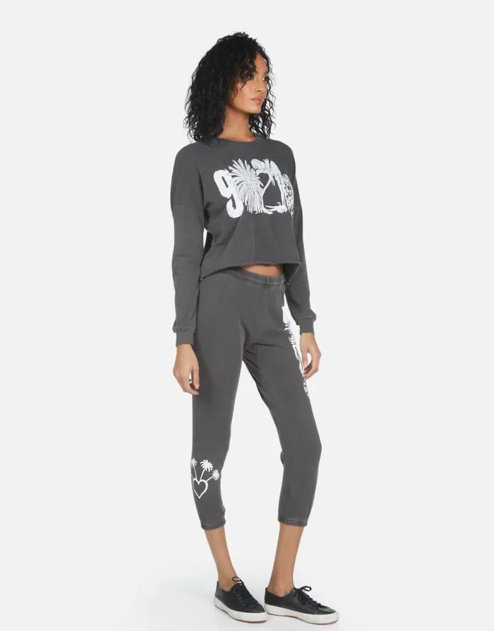 Alana 90210 Pigment Black Women Lauren Moshi Crop Sweatpants