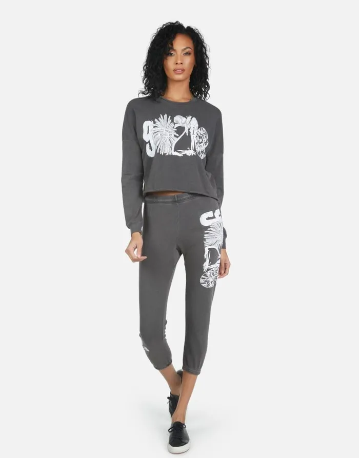Alana 90210 Pigment Black Women Lauren Moshi Crop Sweatpants