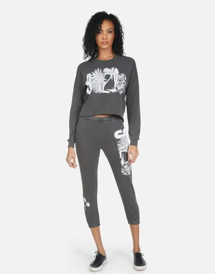 Alana 90210 Pigment Black Women Lauren Moshi Crop Sweatpants