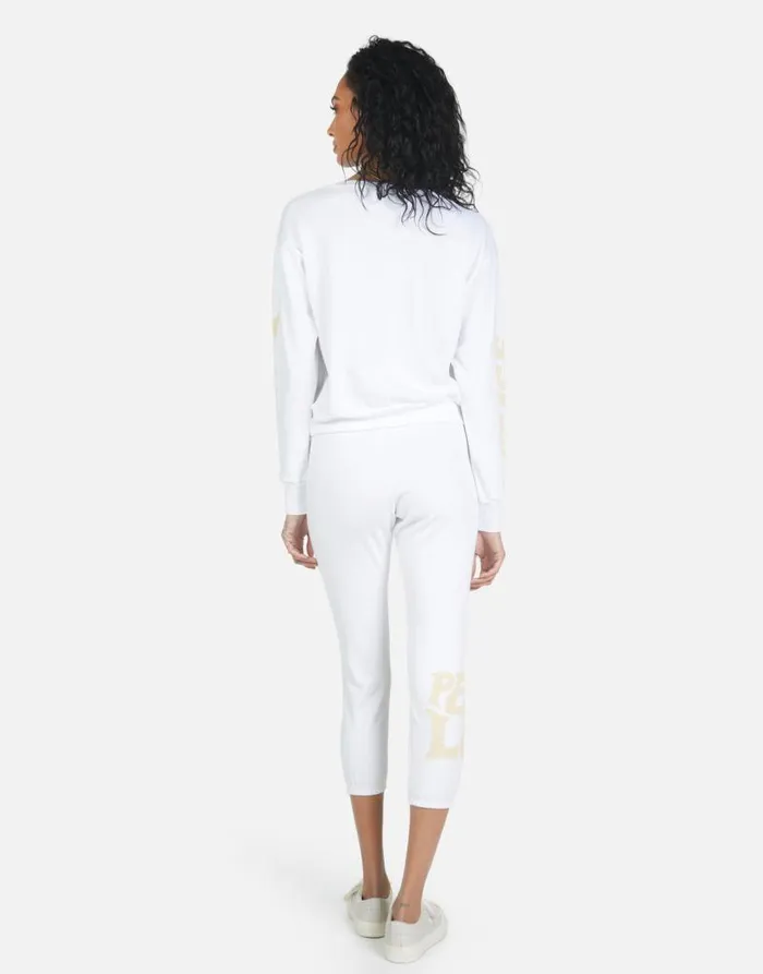 Alana Peace Love Camel White Women Lauren Moshi Crop Sweatpants