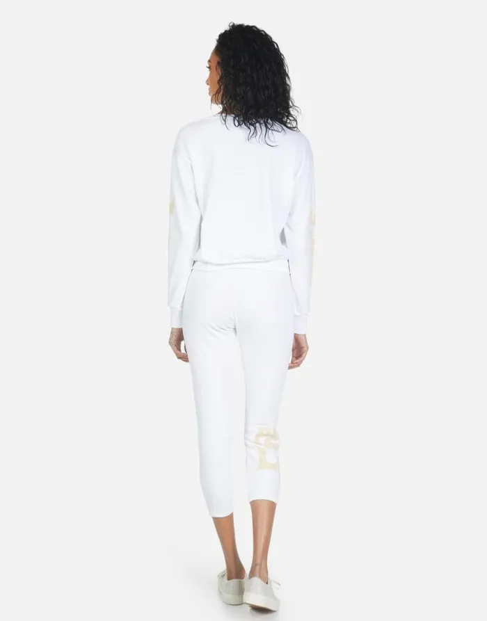 Alana Peace Love Camel White Women Lauren Moshi Crop Sweatpants