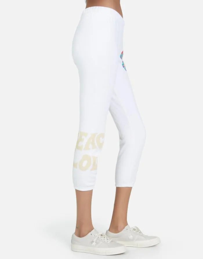 Alana Peace Love Camel White Women Lauren Moshi Crop Sweatpants