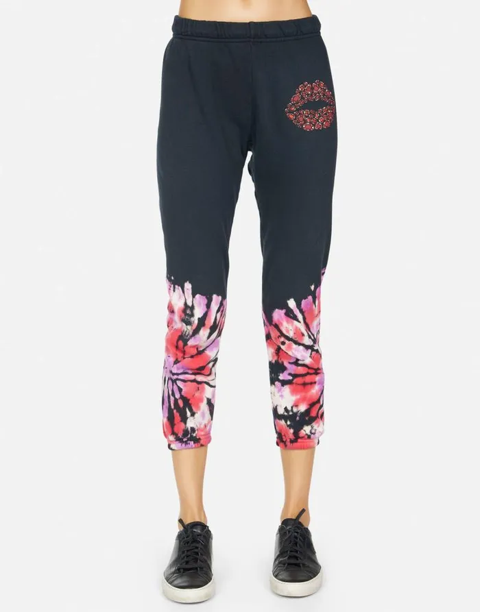 Alana Ruby Lip Onyx Ruby Tie Dye Women Lauren Moshi Crop Sweatpants