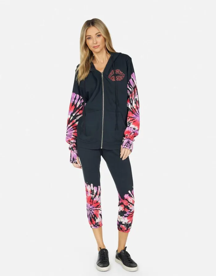 Alana Ruby Lip Onyx Ruby Tie Dye Women Lauren Moshi Crop Sweatpants