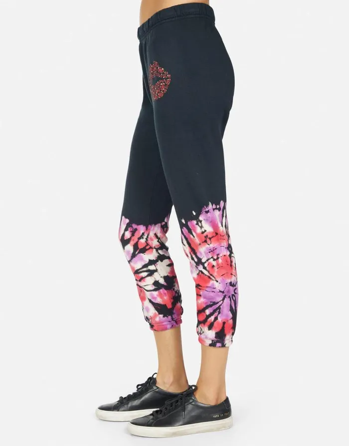 Alana Ruby Lip Onyx Ruby Tie Dye Women Lauren Moshi Crop Sweatpants