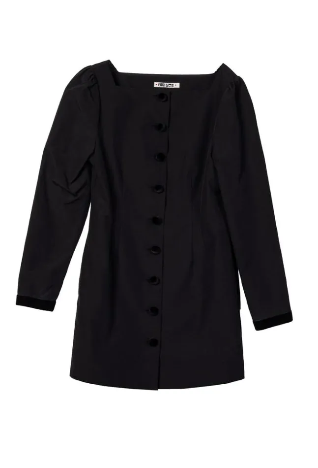 Antoinette Faille Button Down Mini Dress Women Ciao Lucia Black Dresses