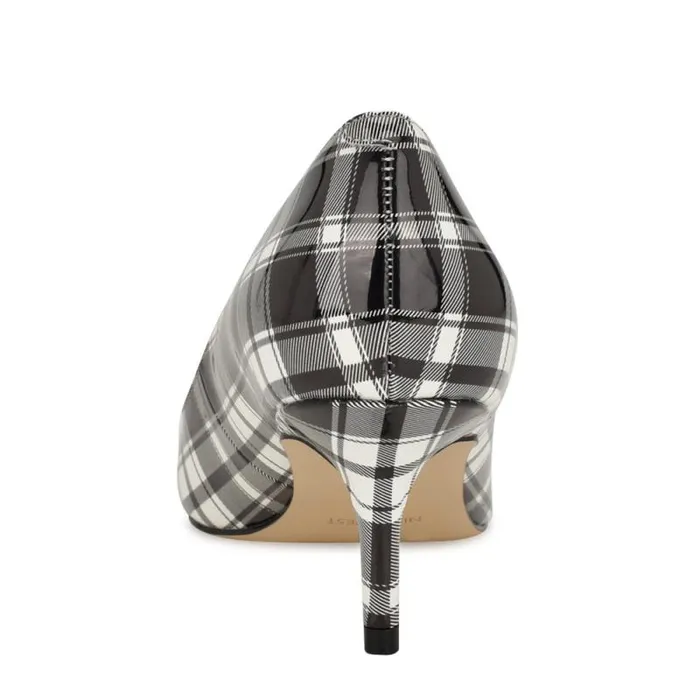 Arlene Pointy Toe Pumps Blackwhite Patent Plaid Women Nine West Heels