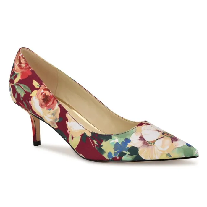 Arlene Pointy Toe Pumps Dark Red Floral Women Nine West Heels Arlene Pointy Toe Pumps Dark Red Floral Women Nine West Heels