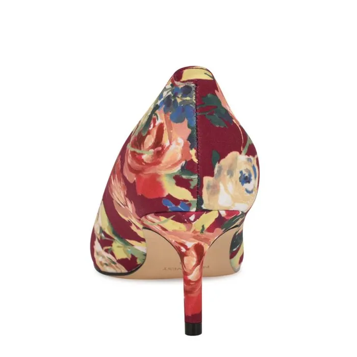 Arlene Pointy Toe Pumps Dark Red Floral Women Nine West Heels Arlene Pointy Toe Pumps Dark Red Floral Women Nine West Heels