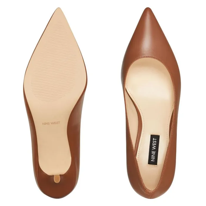 Arlene Pointy Toe Pumps Light Brown Leather Women Nine West Heels Arlene Pointy Toe Pumps Light Brown Leather Women Nine West Heels
