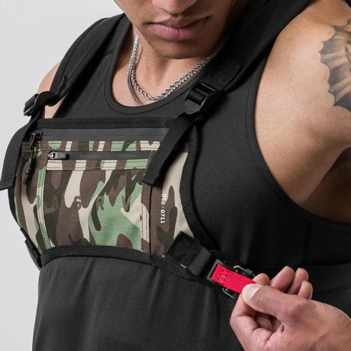 ASRV Bags Men Cordura Lightweight Chest Pack Woodland Camo