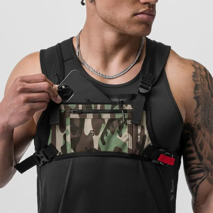 ASRV Bags Men Cordura Lightweight Chest Pack Woodland Camo