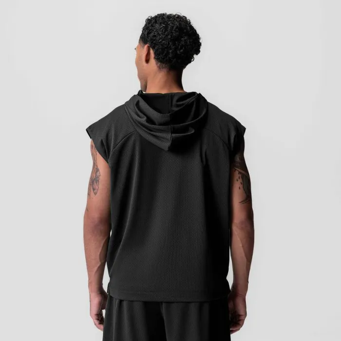 ASRV Hoodies and Sweatshirts Men Reversible 2in1 Cutoff Hoodie Black