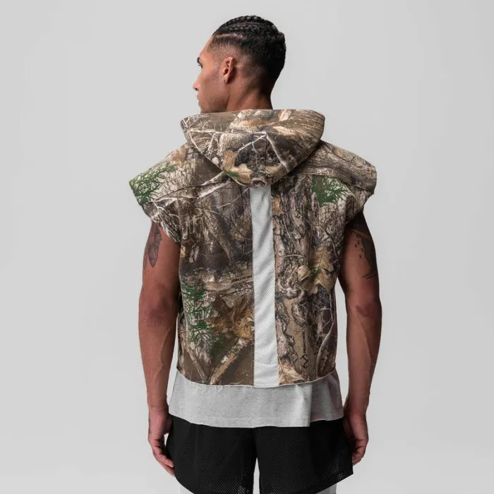 ASRV Hoodies and Sweatshirts Men Tech Essential Raw Hem Cutoff Hoodie Realtree Camo ASRV Hoodies and Sweatshirts Men Tech Essential Raw Hem Cutoff Hoodie Realtree Camo