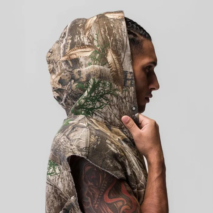 ASRV Hoodies and Sweatshirts Men Tech Essential Raw Hem Cutoff Hoodie Realtree Camo ASRV Hoodies and Sweatshirts Men Tech Essential Raw Hem Cutoff Hoodie Realtree Camo