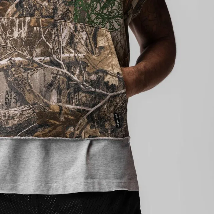 ASRV Hoodies and Sweatshirts Men Tech Essential Raw Hem Cutoff Hoodie Realtree Camo ASRV Hoodies and Sweatshirts Men Tech Essential Raw Hem Cutoff Hoodie Realtree Camo