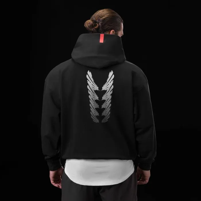 ASRV Hoodies and Sweatshirts Men TechTerry Zip Pocket Hoodie Black 034brush Stroke034 ASRV Hoodies and Sweatshirts Men TechTerry Zip Pocket Hoodie Black 034brush Stroke034
