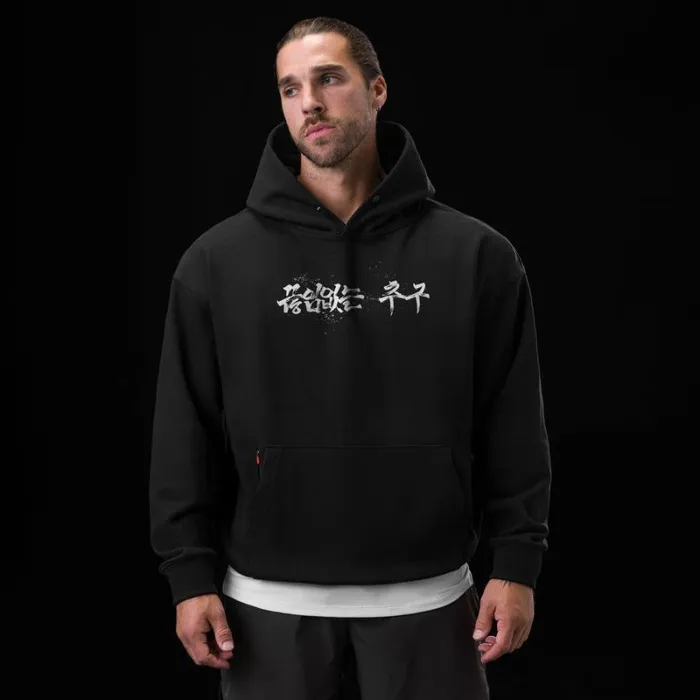 ASRV Hoodies and Sweatshirts Men TechTerry Zip Pocket Hoodie Black 034brush Stroke034 ASRV Hoodies and Sweatshirts Men TechTerry Zip Pocket Hoodie Black 034brush Stroke034