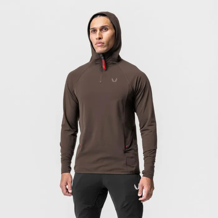 ASRV Hoodies and Sweatshirts Men Thermal Training Hoodie Deep Taupe