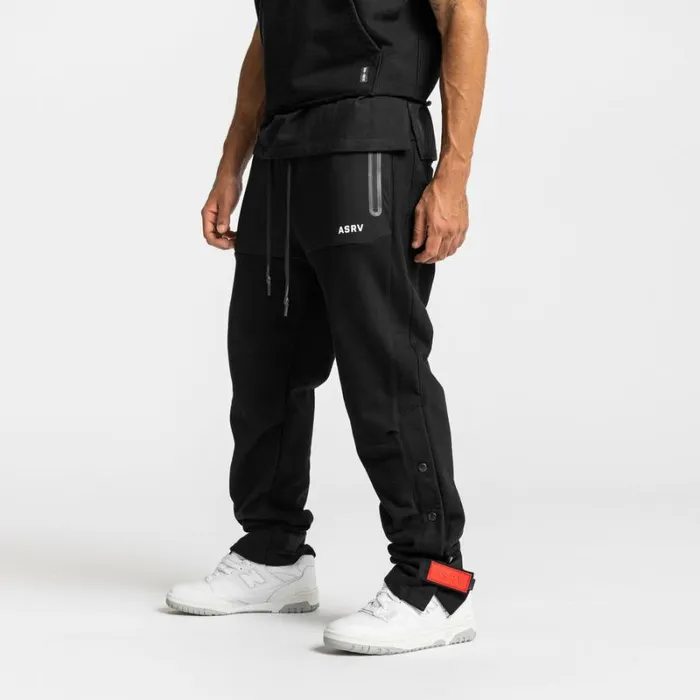 ASRV Joggers and Pants Men French Terry Technical Snap Jogger Black