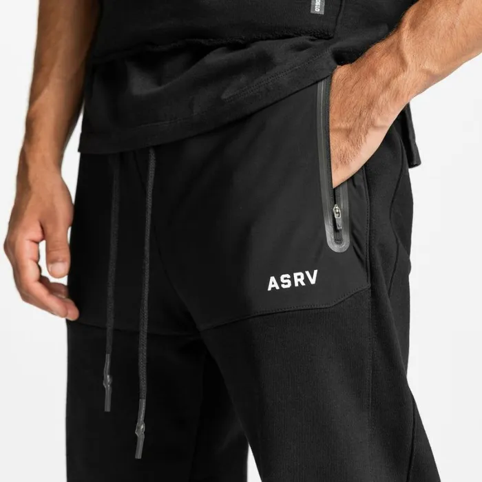 ASRV Joggers and Pants Men French Terry Technical Snap Jogger Black