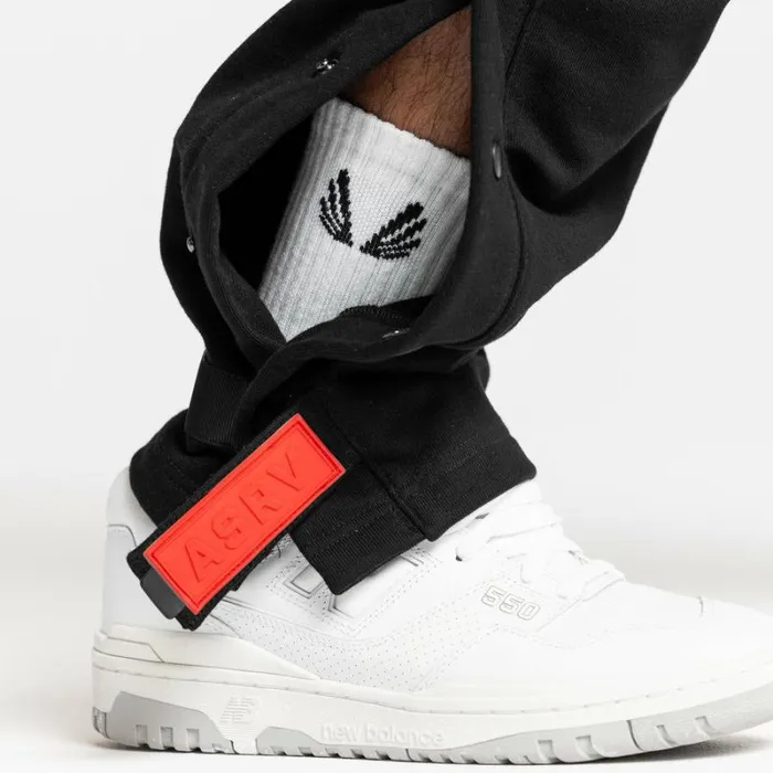 ASRV Joggers and Pants Men French Terry Technical Snap Jogger Black