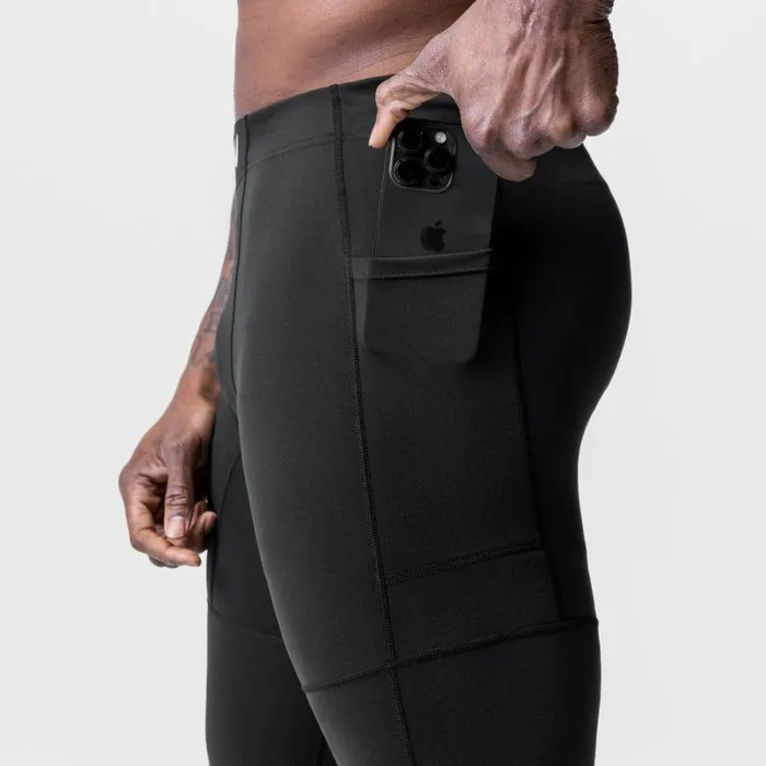 ASRV Leggings Men WarpFlexx Side Pocket 34Length Legging Black