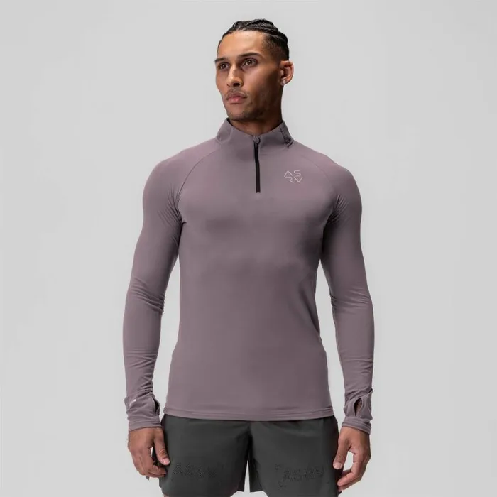 ASRV Long Sleeves Men Thermal Training Quarter Zip Moonscape 034cyber034