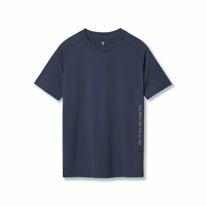 ASRV Short Sleeves Men 3DLite 20 Lycra Fitted Tee Navy 034otwr034