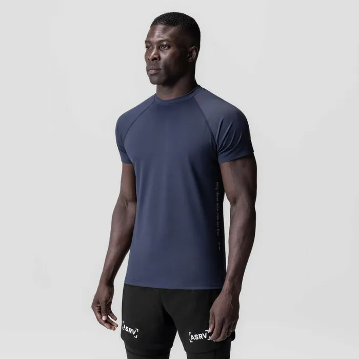 ASRV Short Sleeves Men 3DLite 20 Lycra Fitted Tee Navy 034otwr034