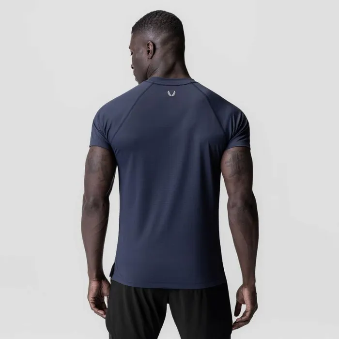 ASRV Short Sleeves Men 3DLite 20 Lycra Fitted Tee Navy 034otwr034