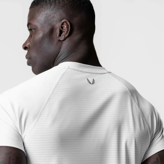 ASRV Short Sleeves Men 3DLite 20 Lycra Fitted Tee White 034otwr034