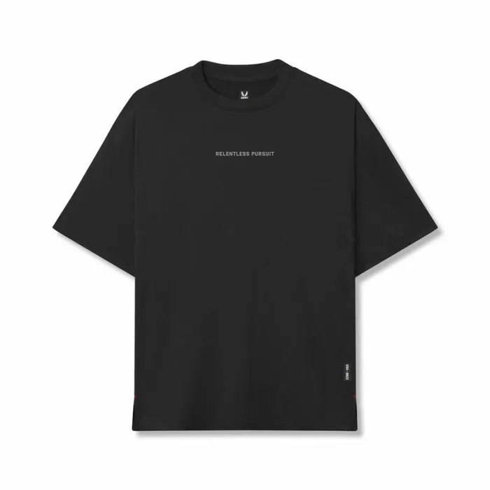 ASRV Short Sleeves Men AeroSilver Oversized Tee Black 034rp034