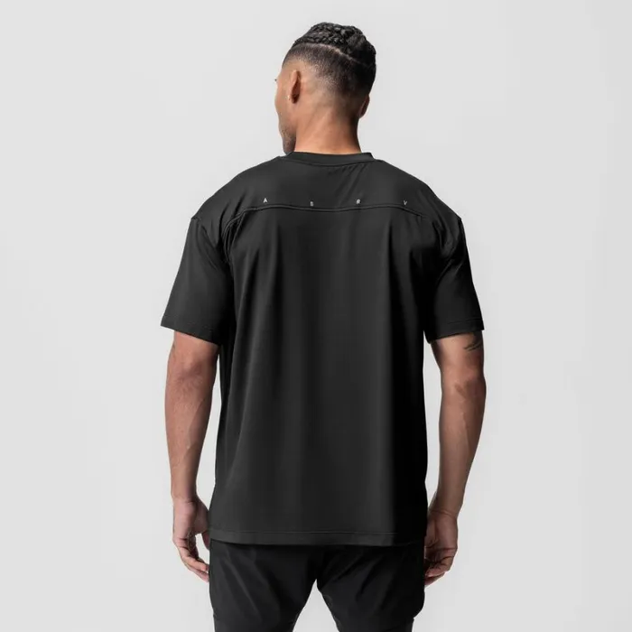 ASRV Short Sleeves Men AeroSilver Oversized Tee Black 034rp034