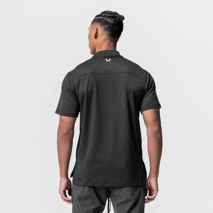 ASRV Short Sleeves Men Core Mock Neck Tee Black