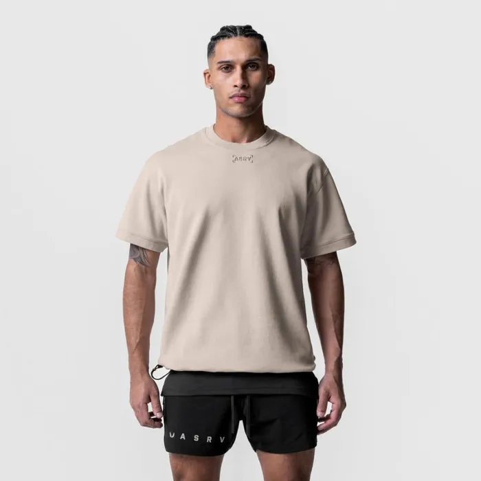 ASRV Short Sleeves Men CottonPlus Heavyweight Oversized Cinch Tee Chai