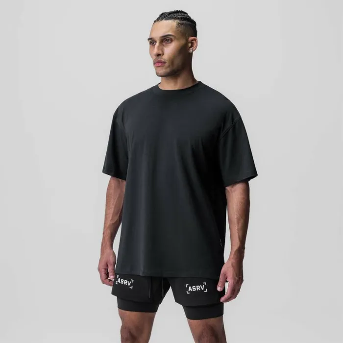 ASRV Short Sleeves Men Supima Oversized Tee Black